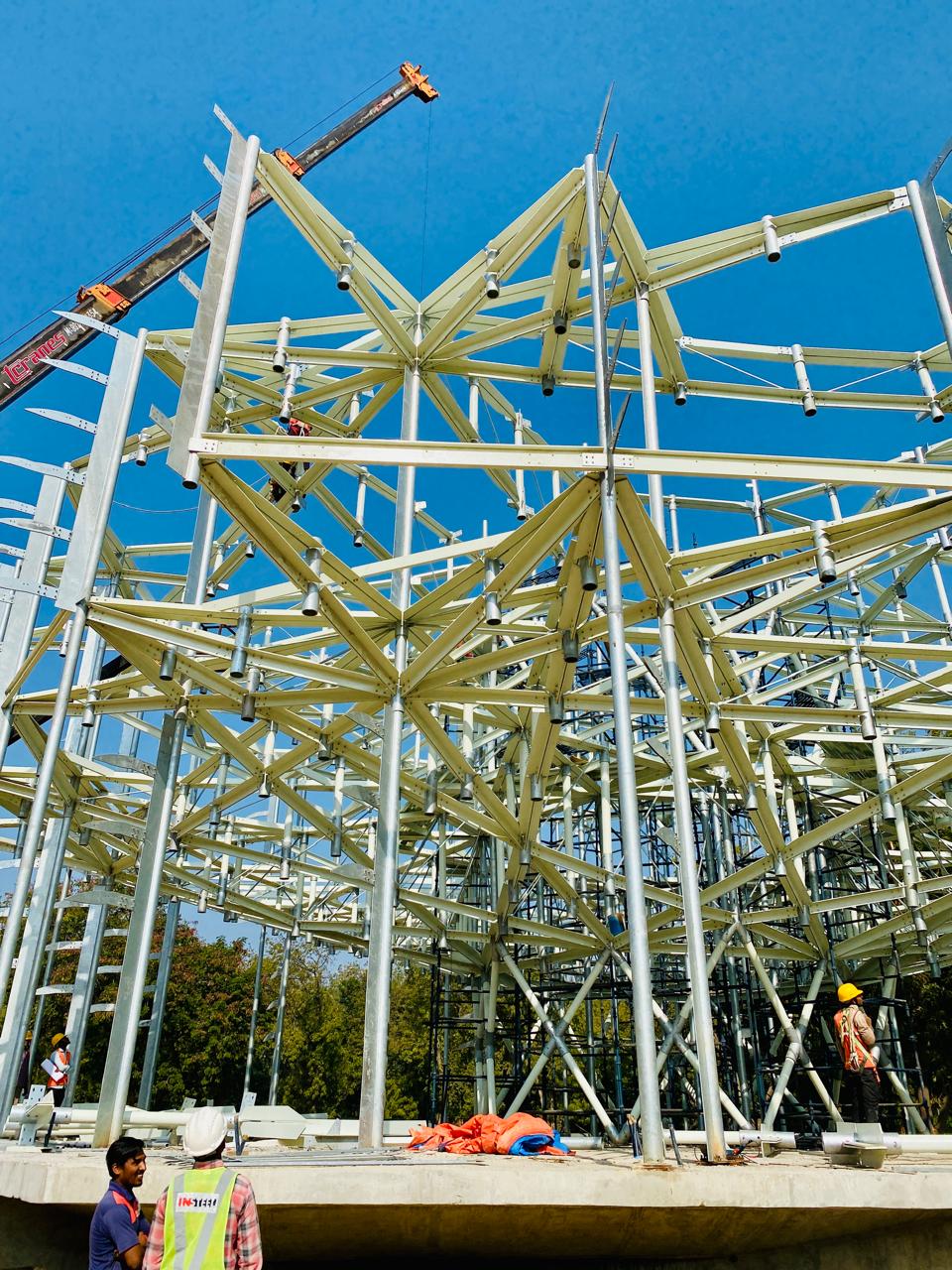 Complex steel fabrication.